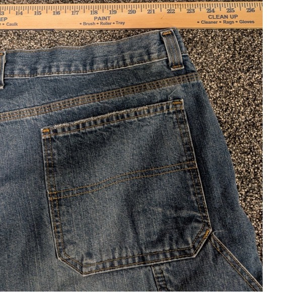 Faded Glory Mens Carpenter Denim Shorts Medium Wash Blue 46 117339 DFD-4749 - Picture 3 of 8